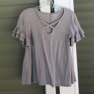 Francesca’s Grey striped top